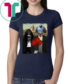 IT PENNYWISE AND VALAK THE NUN AMERICAN GOTHIC SHIRT