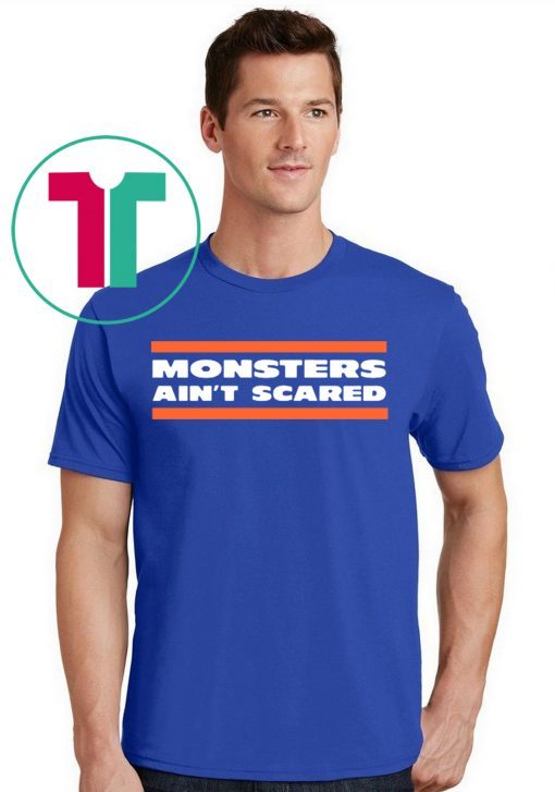 MONSTERS AIN'T SCARED TEE SHIRT FOOTBALL CHICAGO BEARSCAGO BEARS