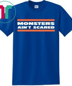 MONSTERS AIN'T SCARED TEE SHIRT FOOTBALL CHICAGO BEARSCAGO BEARS