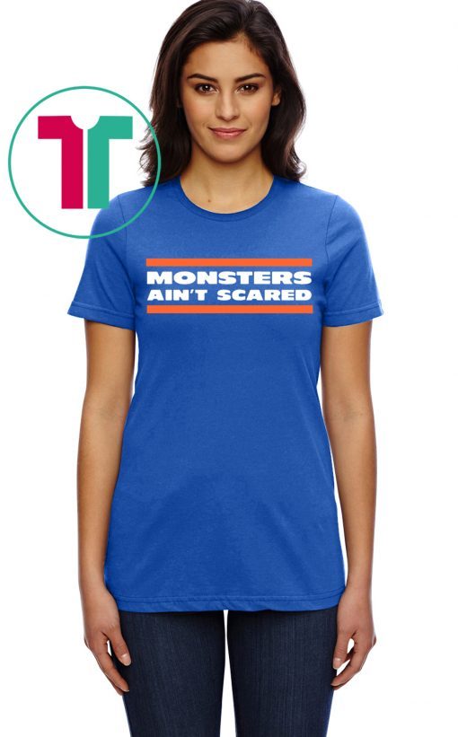 MONSTERS AIN'T SCARED TEE SHIRT FOOTBALL CHICAGO BEARSCAGO BEARS