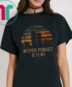 Never Forget Patriotic 911 American Flag Vintage T-Shirt