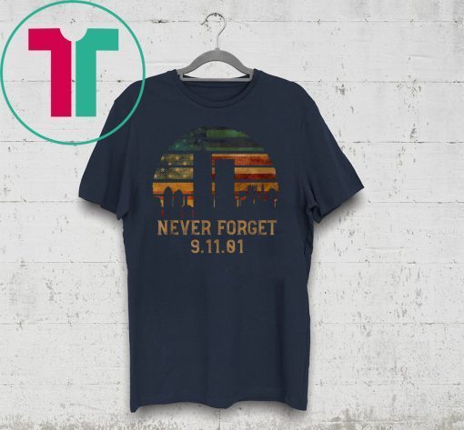 Never Forget Patriotic 911 American Flag Vintage T-Shirt