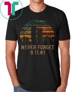 Never Forget Patriotic 911 American Flag Vintage T-Shirt