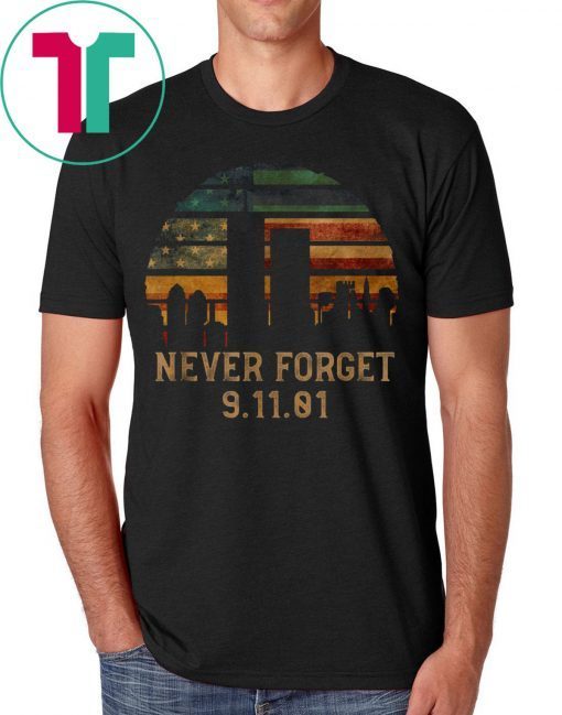 Never Forget Patriotic 911 American Flag Vintage T-Shirt