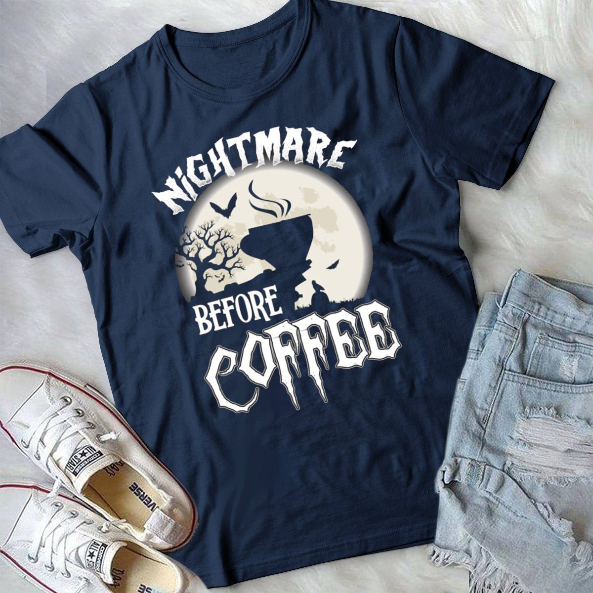 nightmare before coffee t shirt