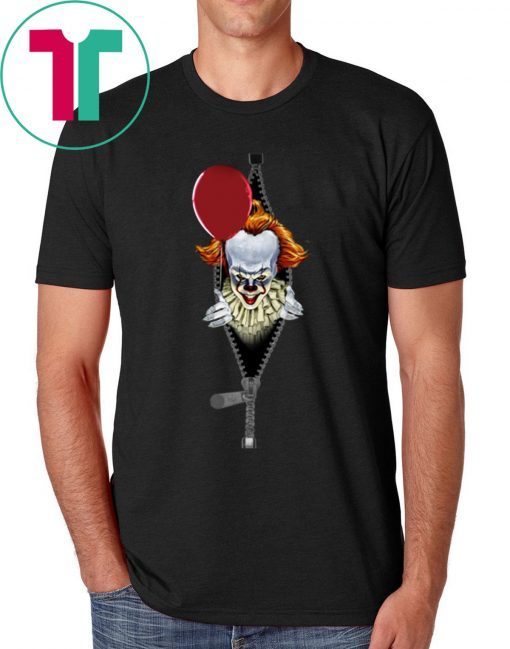 Halloween Pennywise IT In Zipper Pocket Shirt