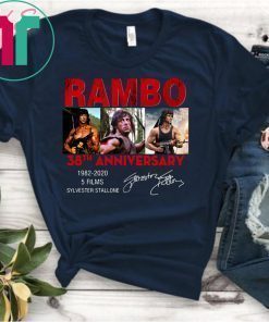 Rambo 38th anniversary 1982-2020 5 films sylvester stallone signature shirt