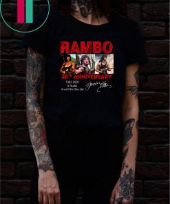 Rambo 38th anniversary 1982-2020 5 films sylvester stallone signature shirt