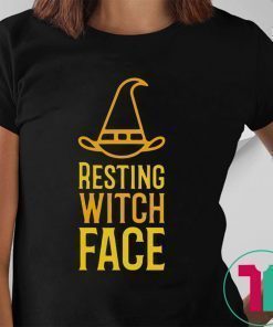 Resting Witch Face Halloween Tee Shirt