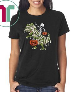 Skeleton Riding T-Rex Halloween shirt