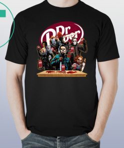 Offcial Horror Characters Drinking Dr Pepper Funny Halloween Gift T-Shirt