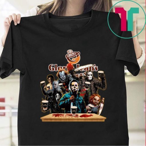 Horror Characters Drinking Gloria Jean's T-shirt Funny Halloween Gift