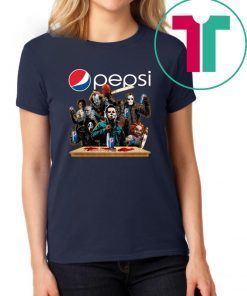 Horror Characters Drinking Pepsi Funny Halloween Gift T-Shirt