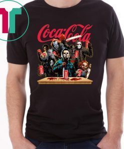 Horror Characters Drinking Coca Cola T-shirt Funny Halloween Gift