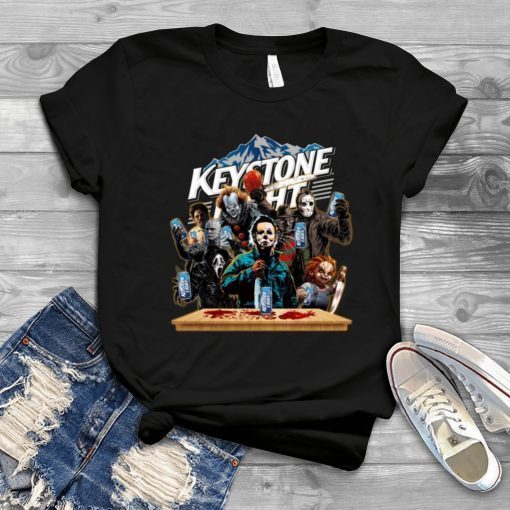 Horror Characters Drinking Keystone Light T-shirt Funny Halloween Gift