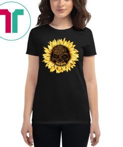 Skull leopard sunflower Funny T-Shirt