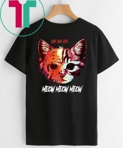 Mens Jason Meowhees Jason Voorhees CH CH CH meow meow Tee Shirt