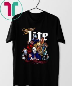 Halloween Horror Characters Drink Miller Lite For T-Shirt