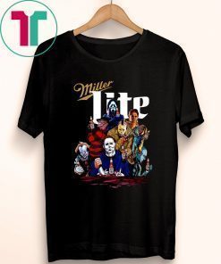 Halloween Horror Characters Drink Miller Lite For T-Shirt