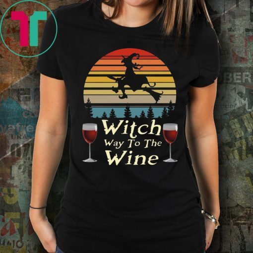 Vintage Witch Way To The Wine Halloween Shirt