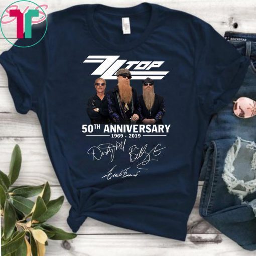 ZZ top 50th anniversary 1969 2019 signatures shirt