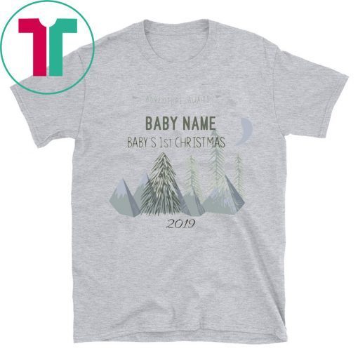 Adventure Awaits Baby Name Baby's 1st Christmas 2020 Shirt
