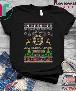 All I Want For Christmas Is You Boston Bruins Ice Hockey Ugly Christmas T-Shirt