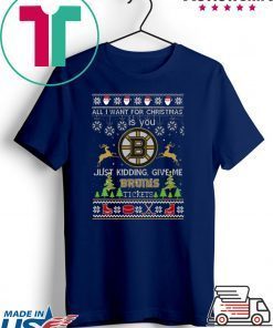 All I Want For Christmas Is You Boston Bruins Ice Hockey Ugly Christmas T-Shirt