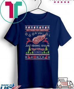 All I Want For Christmas Is You Detroit Red Wings Ice Hockey Ugly Christmas T-Shirt