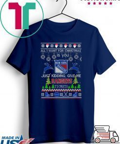 All I Want For Christmas Is You New York Rangers Ice Hockey Ugly Christmas T-Shirt