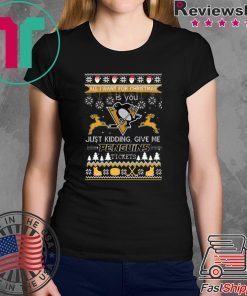 All I Want For Christmas Is You Pittsburgh Penguins Ice Hockey Ugly Christmas T-Shirt