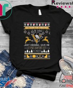 All I Want For Christmas Is You Pittsburgh Penguins Ice Hockey Ugly Christmas T-Shirt