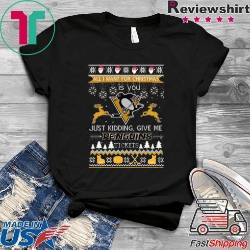 All I Want For Christmas Is You Pittsburgh Penguins Ice Hockey Ugly Christmas T-Shirt