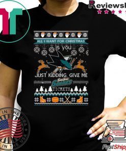 All I Want For Christmas Is You San Jose Sharks Ice Hockey Ugly Christmas T-Shirt