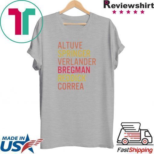 Altuve Springer Verlander Bregman Bregman Reddick Correa Astros Tee Shirt