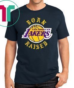 BORN-X-RAISED LOS ANGELES LAKERS BLACK T-SHIRT