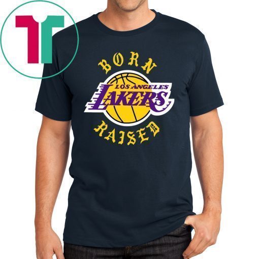 BORN-X-RAISED LOS ANGELES LAKERS BLACK T-SHIRT