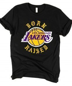 BORN-X-RAISED LOS ANGELES LAKERS BLACK T-SHIRT