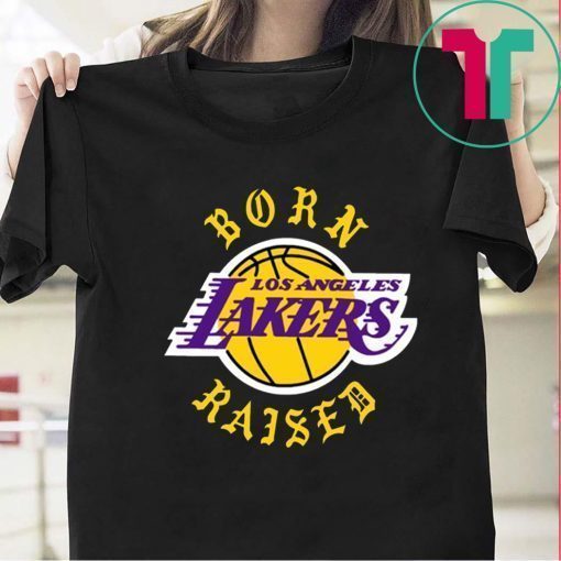 BORN-X-RAISED LOS ANGELES LAKERS BLACK T-SHIRT