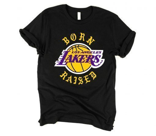 BORN-X-RAISED LOS ANGELES LAKERS BLACK T-SHIRT