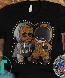 Baby groot and batman lights christmas Shirt