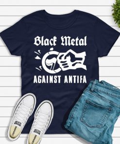 Black Metal Against Antifa T-Shirt For Mens Womens