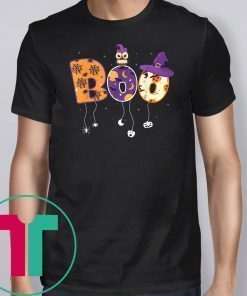 Boo Halloween Costume Spiders Pumkin & Witch Hat T-Shirt