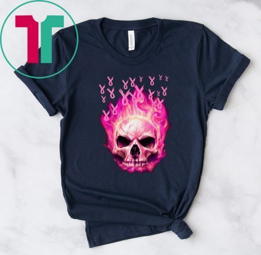 Breast cancer awareness fire skull Shirt