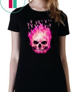 Breast cancer awareness fire skull Shirt