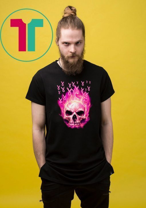 Breast cancer awareness fire skull Shirt