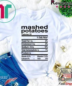 Mashed Potato Nutrition Thanksgiving Costume Tee Shirt