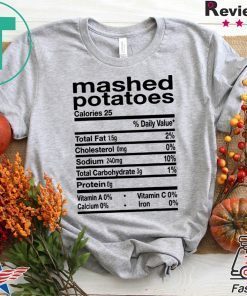 Mashed Potato Nutrition Thanksgiving Costume Tee Shirt