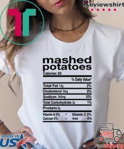 Mashed Potato Nutrition Thanksgiving Costume Tee Shirt