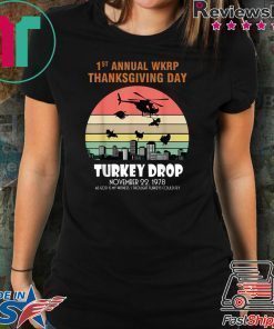 Funny Turkey TeeThanksgiving Wkrp-Turkey-Drop T-Shirt